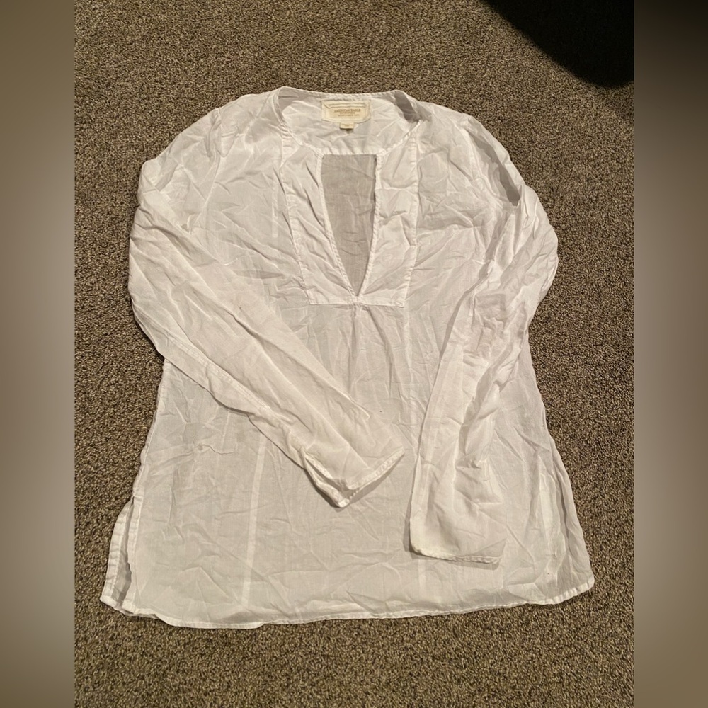 Women’s Sheer AEO Peasant Top Size 12